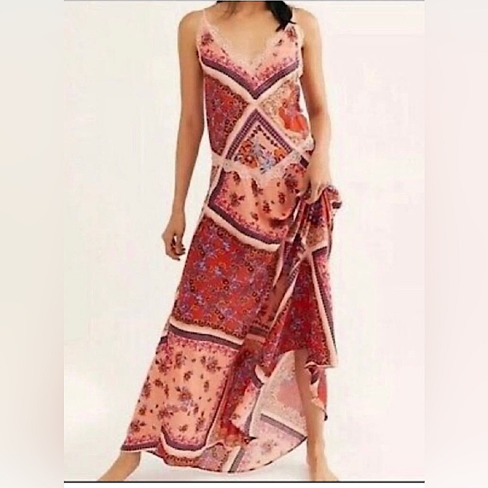 Intimately Free People Stevie Lace Print Maxi Dress Size XS